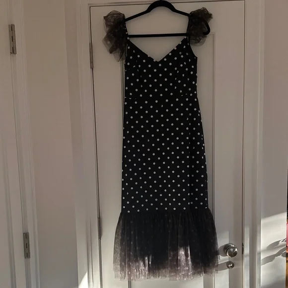 staud black and white dress STAUD, Ellison Dress in Black Geo, Size Small